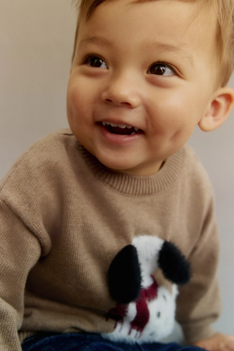 Jacquard-Motif Cotton Sweater