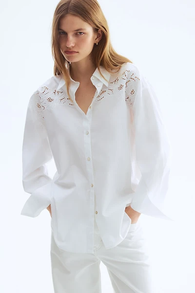 Eyelet-Embroidered Cotton Shirt