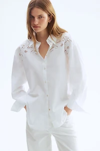 Eyelet-Embroidered Cotton Shirt