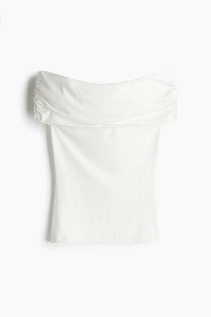 Gathered off-the-shoulder top