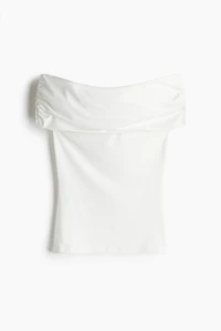 Gathered off-the-shoulder top