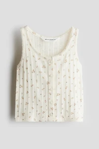 Pointelle jersey vest top
