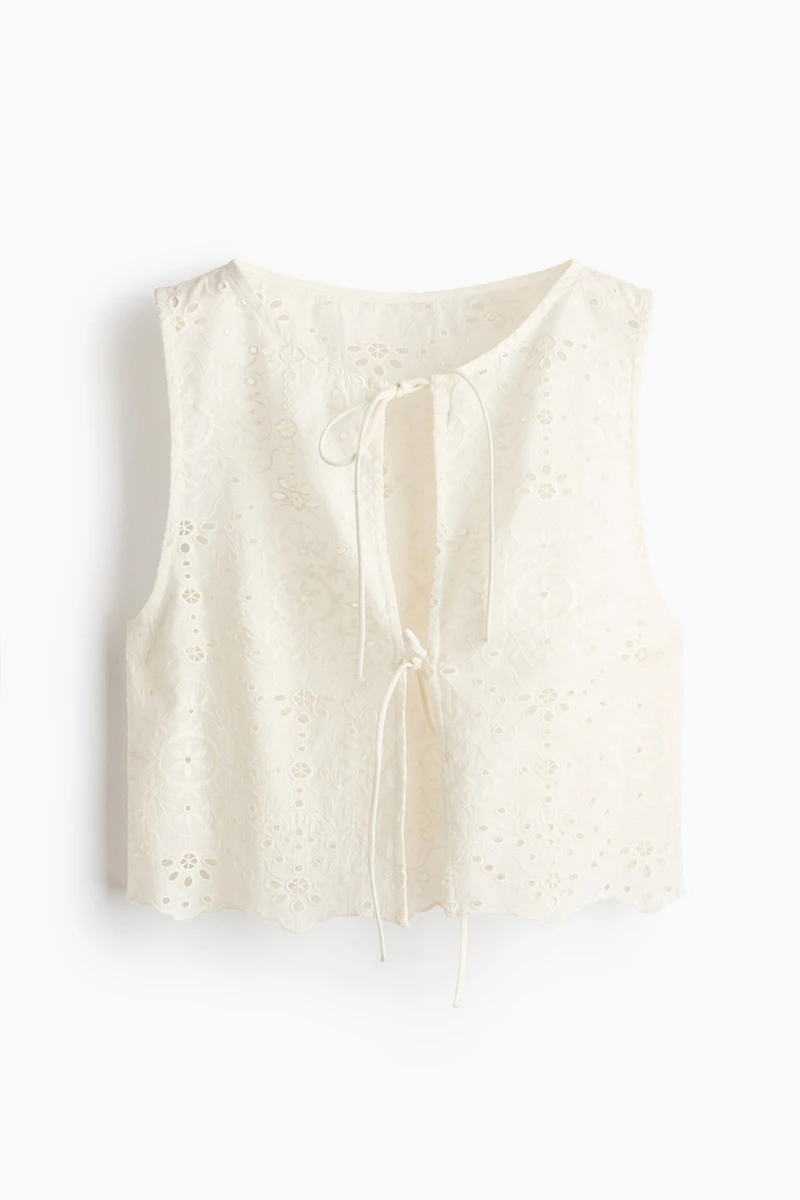 Broderie anglaise beach top