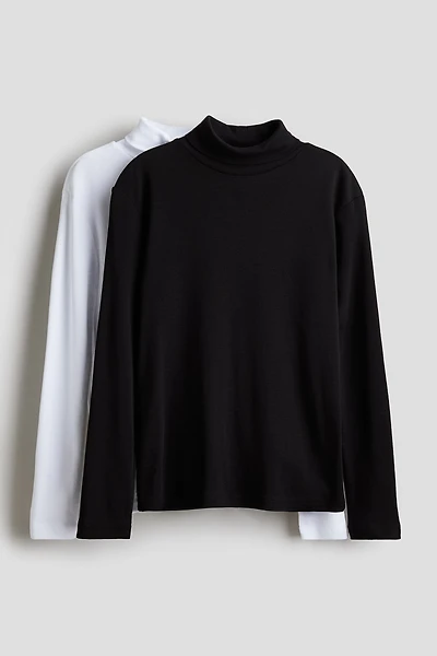 Lot de 2 T-shirts col roulé en coton