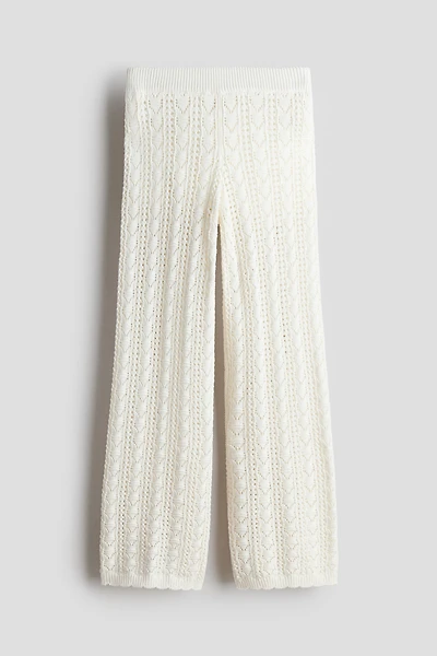 Crochet-Look Cotton Pants