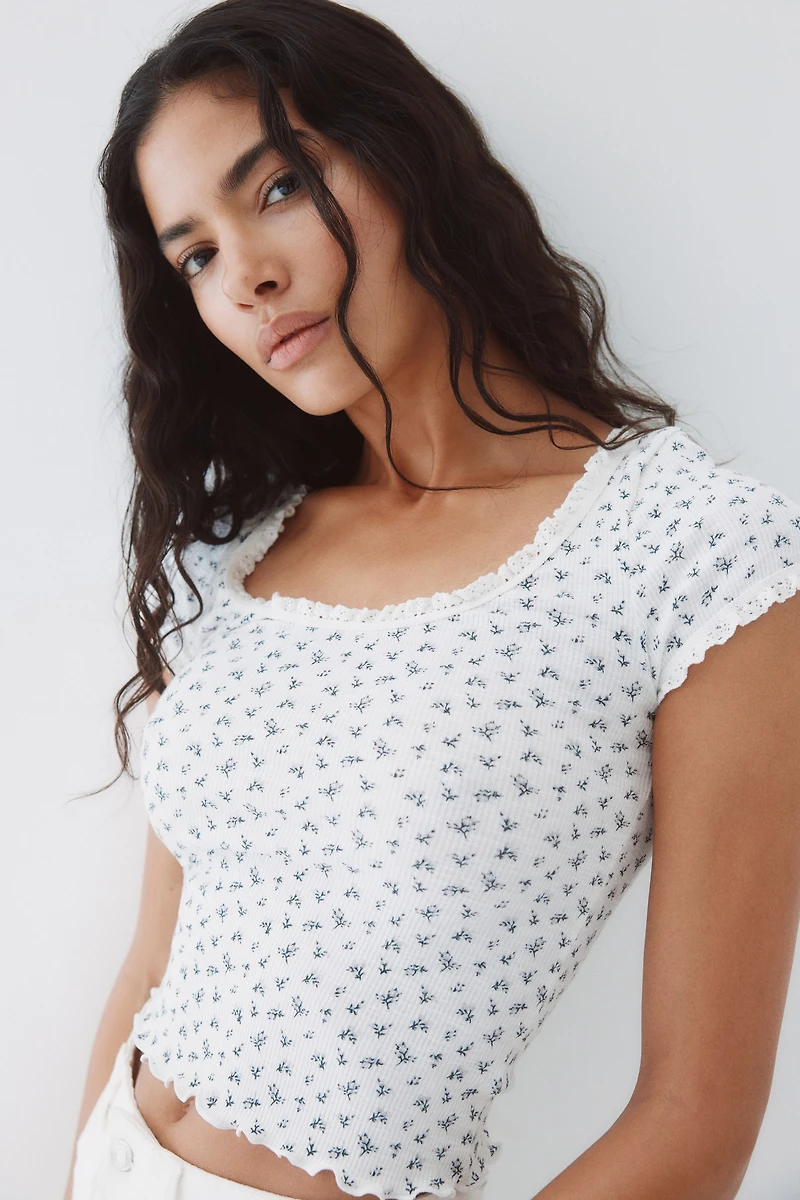 Lace-Trimmed Top