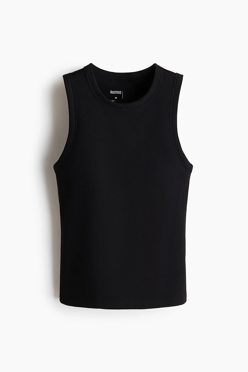 Cooling Slim-Fit Ribbed Shelf-Bra Tank Top