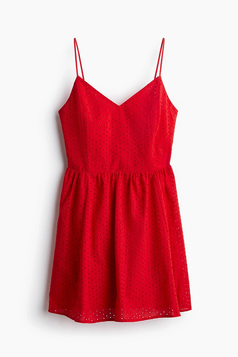 Eyelet-Embroidered Strappy Dress