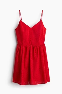 Eyelet-Embroidered Strappy Dress