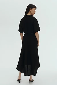 Tie-Belt Shirt Dress