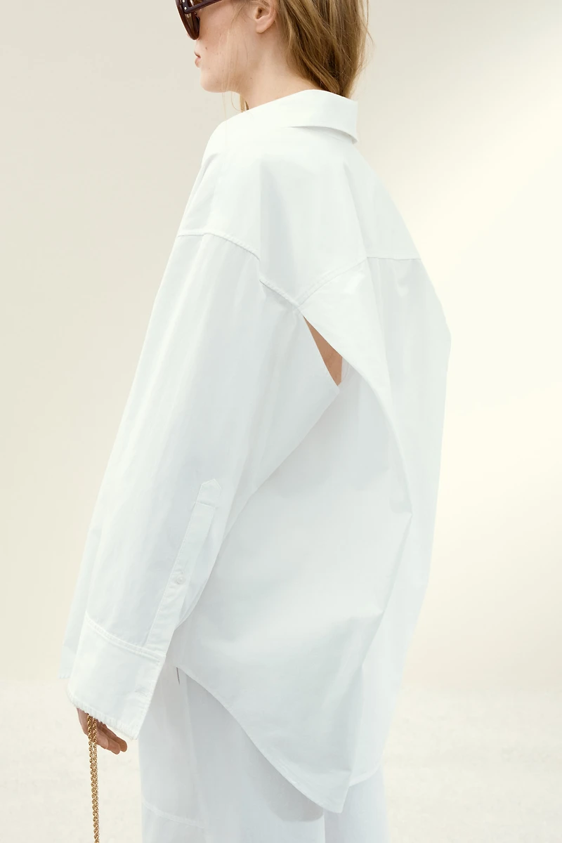 Stitching-Detail Cotton Shirt