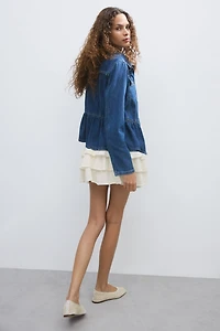 Tiered Viscose Mini Skirt