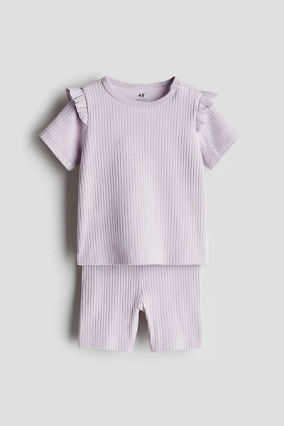 2-piece Ribbed Cotton Set