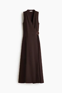 Robe portefeuille en lin mélangé