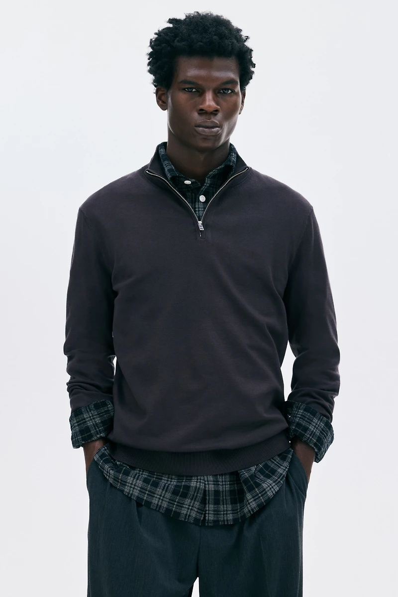 Regular-Fit Half-Zip Sweater