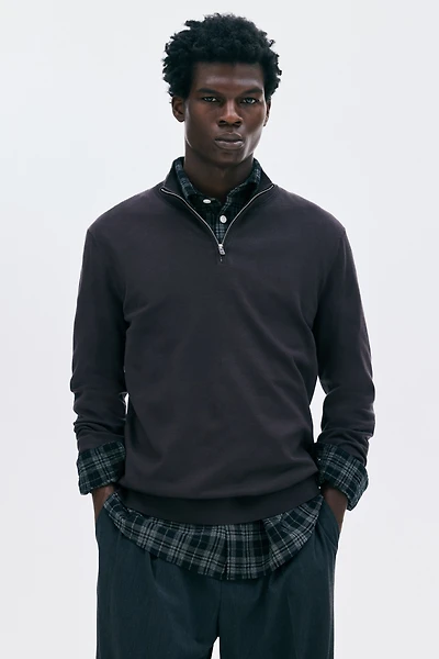Regular-Fit Half-Zip Sweater