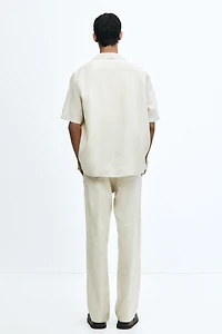 Regular-Fit Linen-Blend Pants