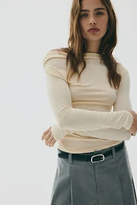 Draped One-Shoulder Top