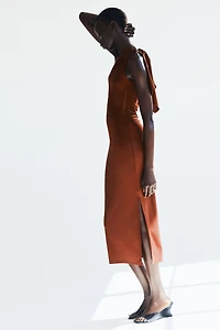Draped-Panel One-Shoulder Dress