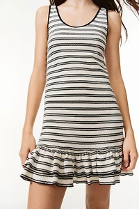 Flounce-Trimmed Knit Dress