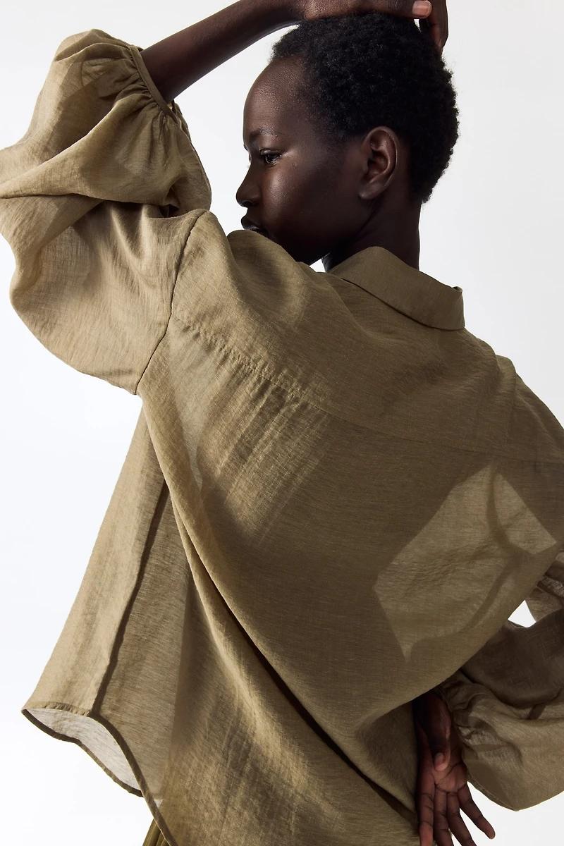 Blouse en lin mélangé