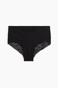 MAMA 5-pack lace-trimmed cotton hipster briefs