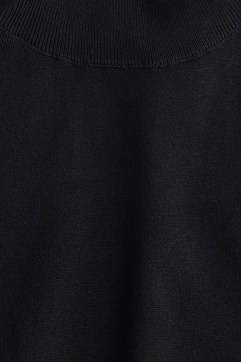 Fine-Knit Turtleneck Top