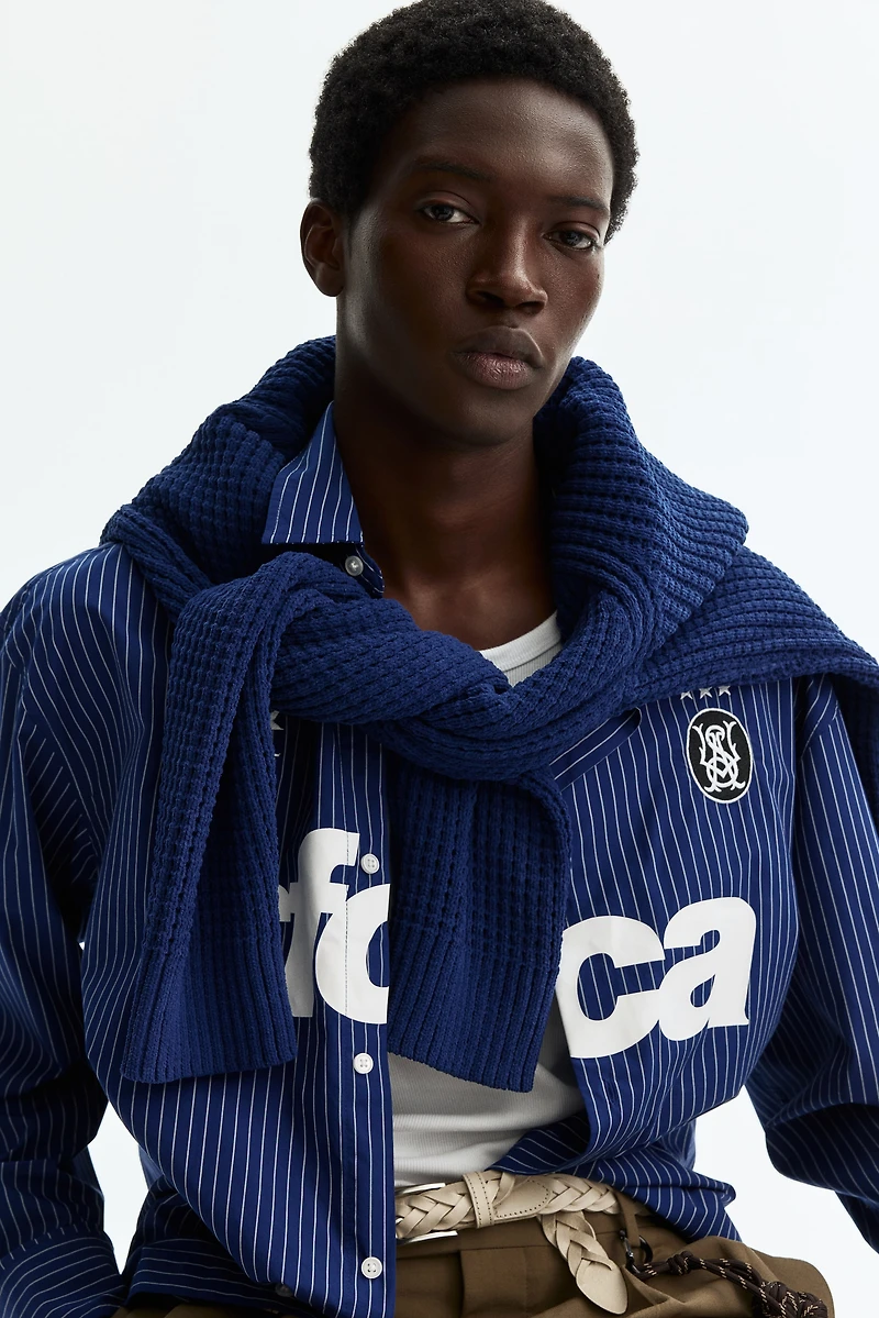 Chemise imprimée décontractée en popeline de coton