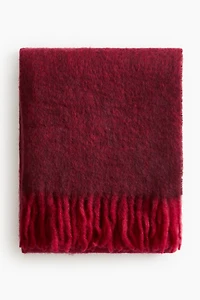 Mohair-Blend Throw with Fringe