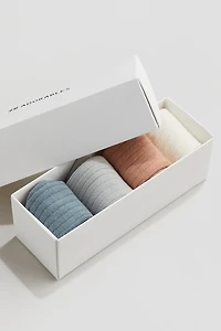 Lot de 4 paires chaussettes côtelées