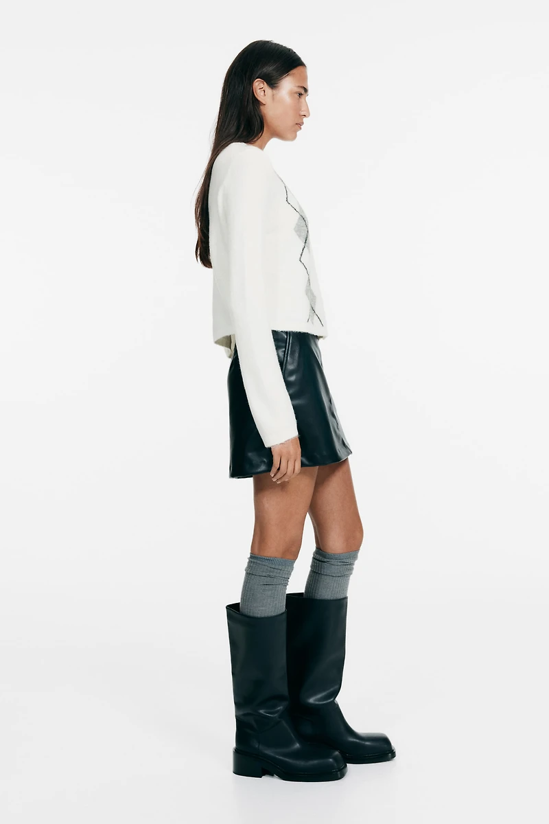 Jacquard-Knit Cardigan