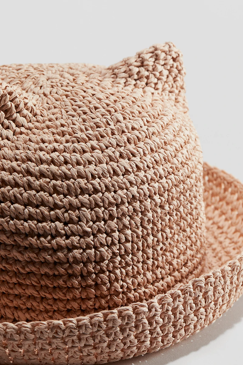 Ear-Topped Straw Hat