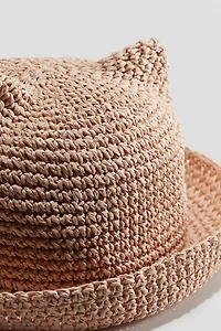 Ear-Topped Straw Hat