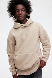 Loose-Fit Teddy Fleece Hoodie