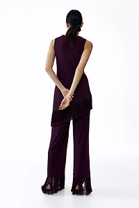 MAMA Fringe-Trimmed Jersey Pants