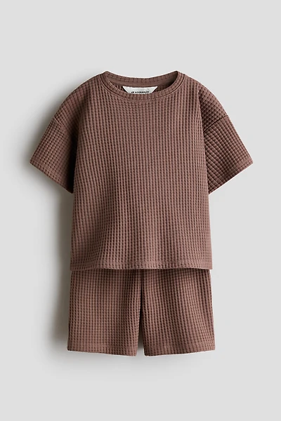 2-Piece Waffled Jersey Set