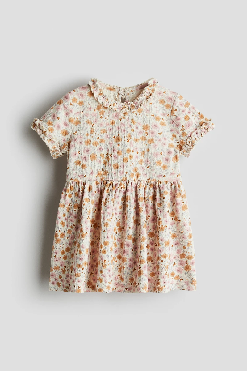 Ruffle-Trimmed Jacquard-Jersey Dress