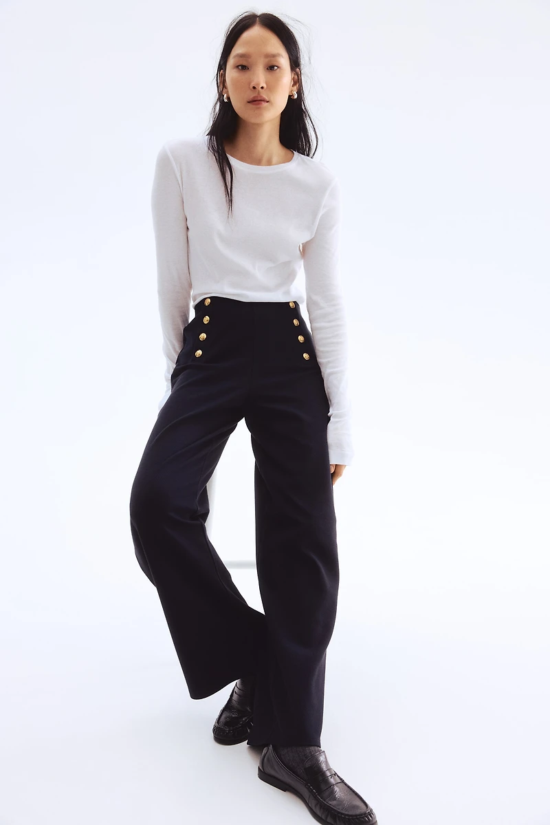 Button-front Pants