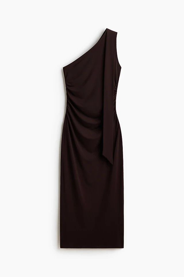 h&m ladies draped one-shoulder dress product info and reviews Ladies - Black Draped One-Shoulder Dress - Size: L