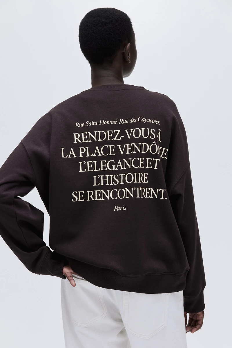 Sweatshirt with Text Motif