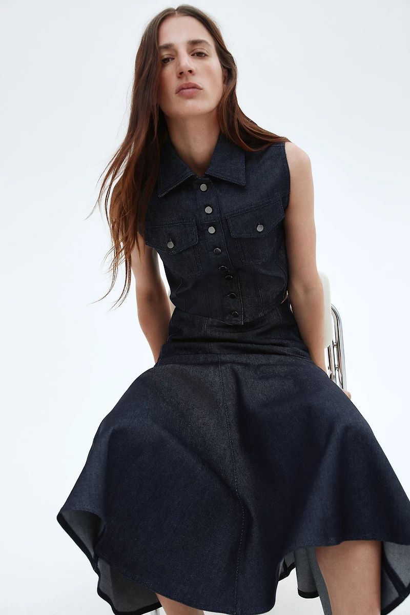 Flared Denim Skirt