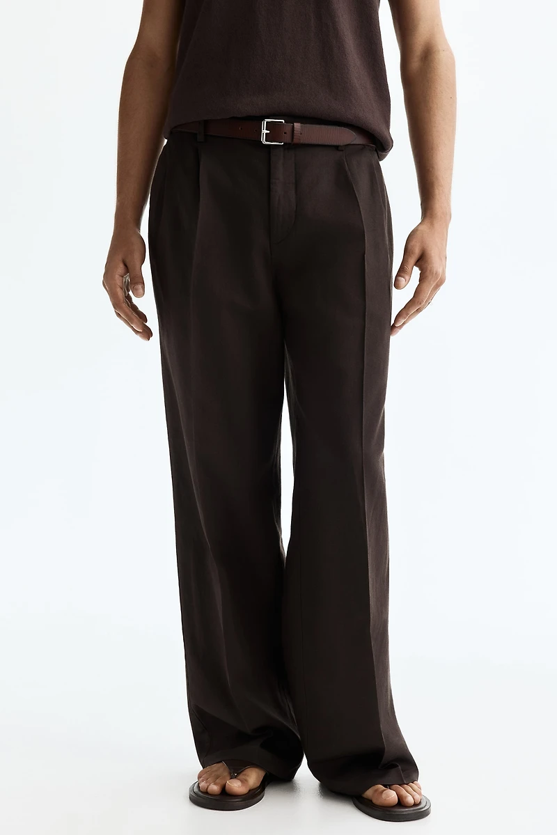 Pantalon ample en lin mélangé