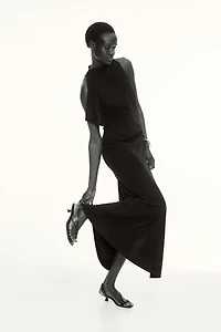 Robe asymétrique en jersey point de Rome