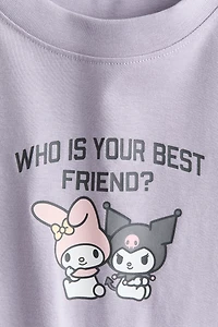 Cotton T-Shirt with Printed Motif