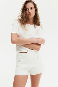 Gilet à manches courtes en fin tricot