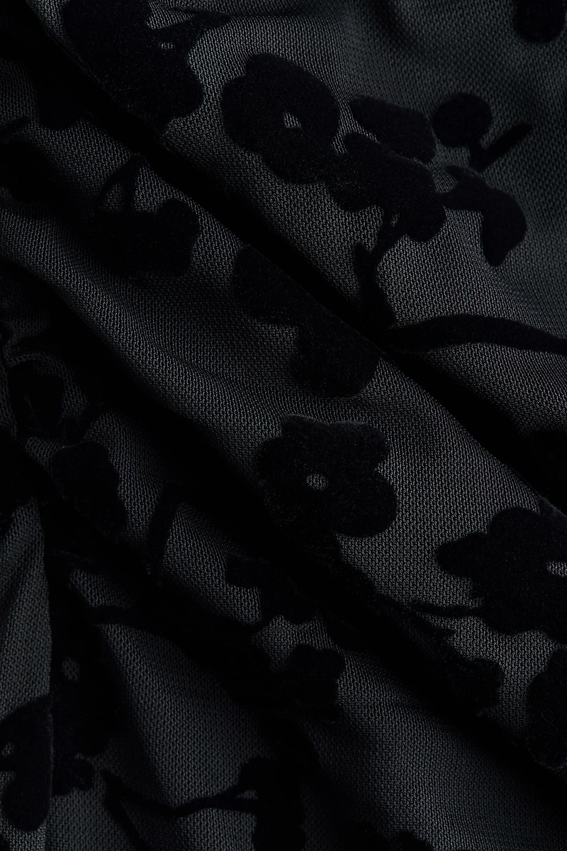 Flock-Print Bodycon Dress