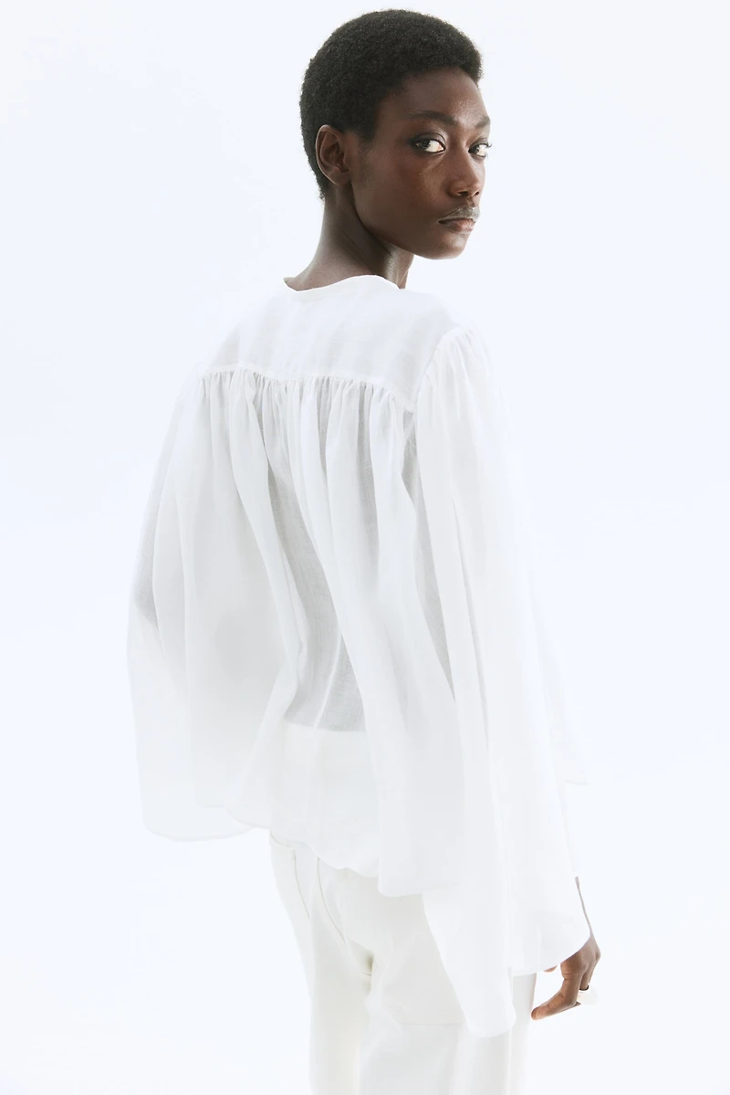 Blouse volumineuse en ramie