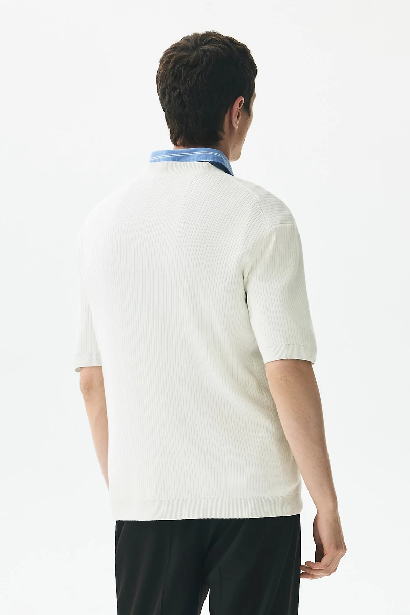 Slim-Fit Rib-Knit T-Shirt