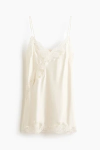 Lace-Trimmed Satin Nightgown