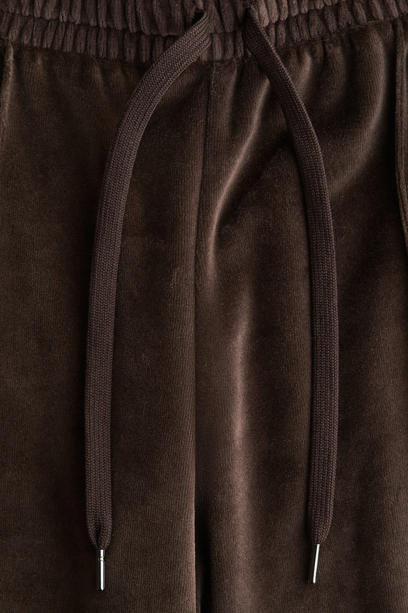 Wide-Leg Velour Joggers